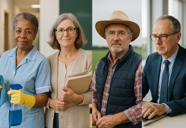 Emploi des seniors (55‑64 ans) : métiers où ils sont particulièrement nombreux